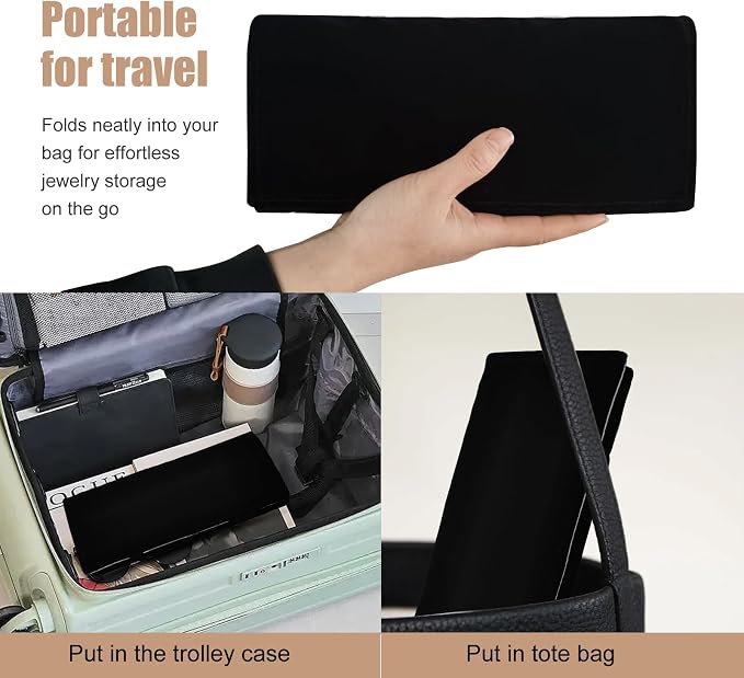Velvet Travel Jewelry Case Roll Bag Organizer - Image 6