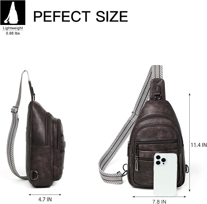 Sling Bag for Women Crossbody Fanny Pack Sling Purse Backpack Vegan Leather - Image 3