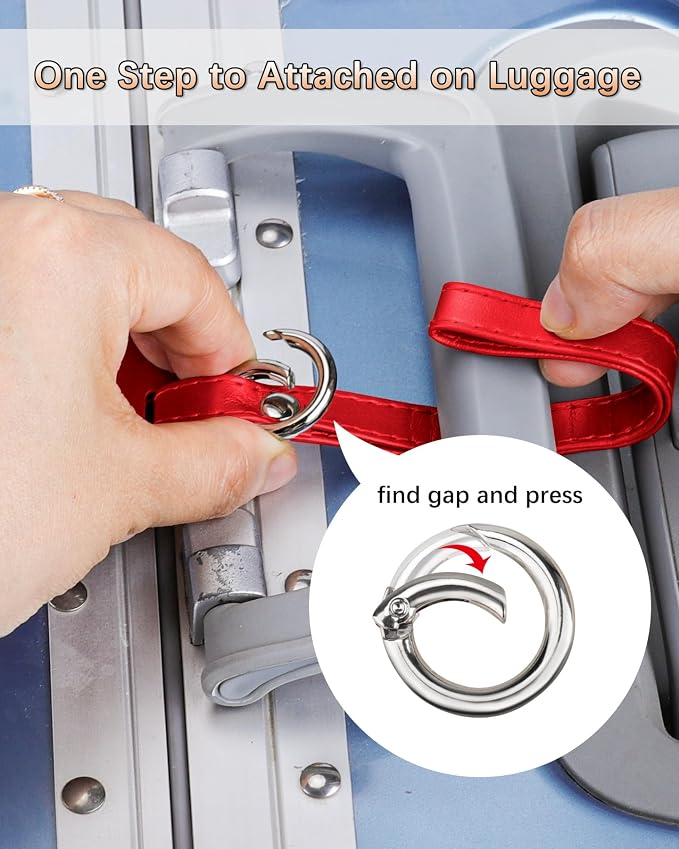 Teskyer Luggage Tags, 3 Pack Premium PU Leather Luggage Tags - Image 2