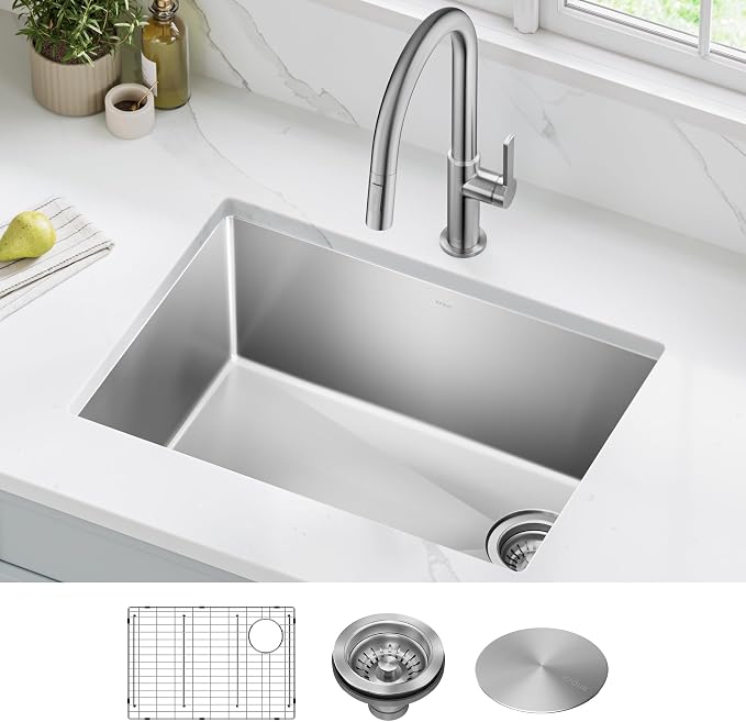 Kraus KHU111-25 Standart PRO 16 Gauge Undermount Single Bowl Stainless Steel - Image 2