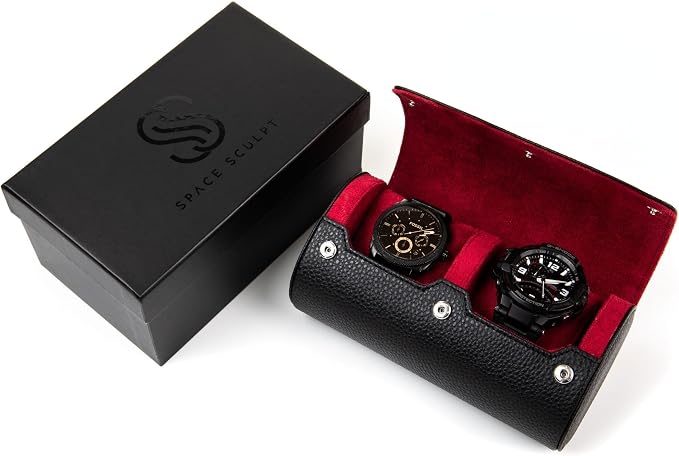 2 Watch Travel Case for Men – Bold Faux Leather Organizer for Smart & Luxury - Image 2
