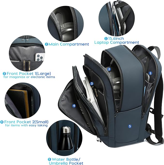 BANGE 28L Slim Laptop Backpack for Men & Women, 15.6 Inch Business Backpack - Image 3