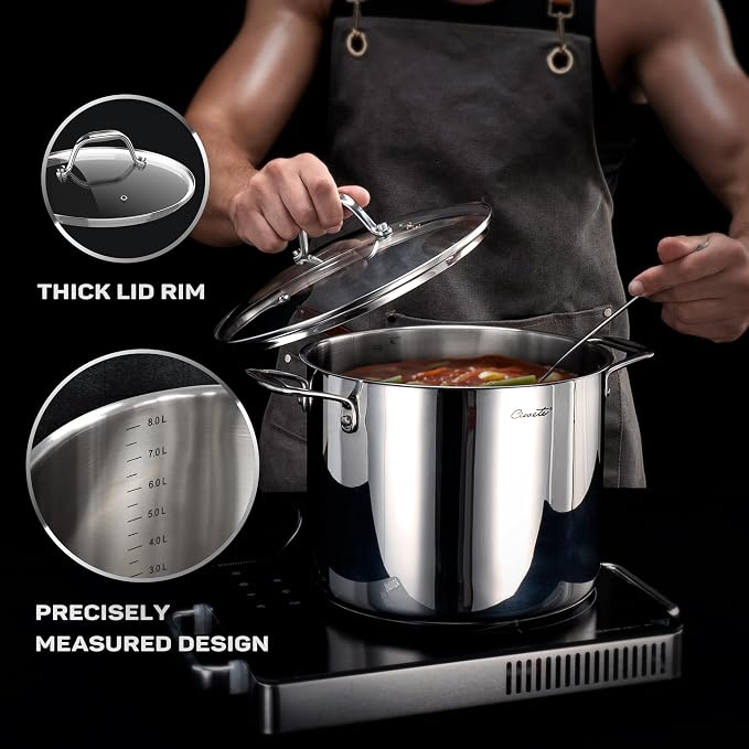 Tri-Ply Stainless Steel Pots and Pans Set 11-PC, 18/10 Stainless Steel - Image 6