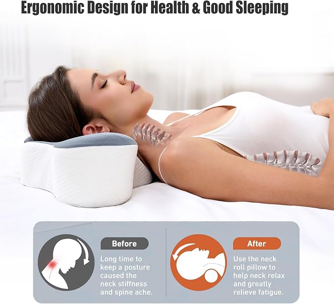 Bespilow Travel Pillow for Sleeping, Cervical Neck Support Pillow for Neck Pain - Image 2