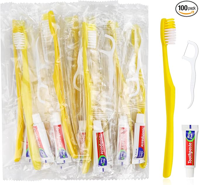 100pcs Disposable Toothbrushes by FAOEHN