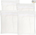 4-Piece White Large Durable Organic Cotton Mesh Laundry Bags by NAHADS