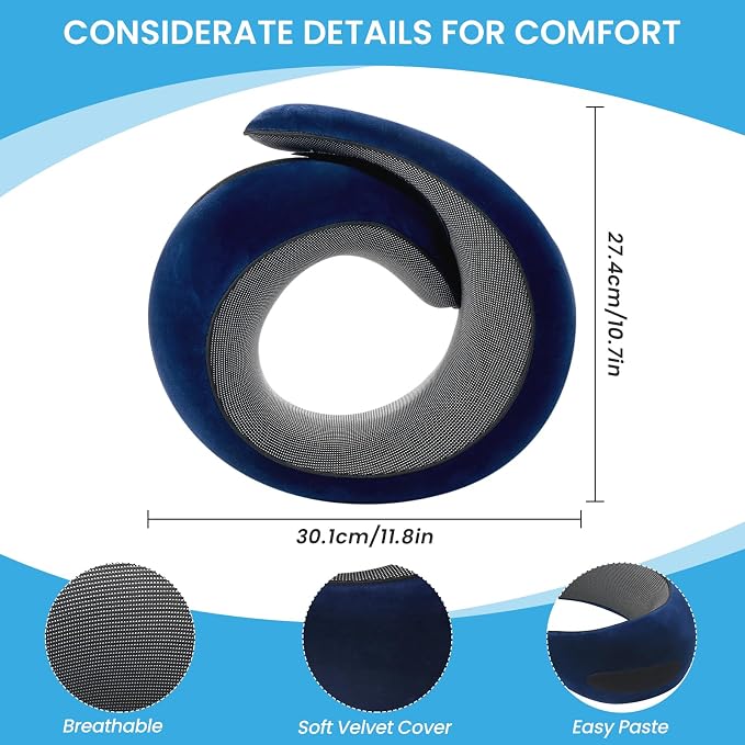 Neck Pillow, Travel Pillow uses Memory Foam to Support Neck Comfort, Ideal - Image 3