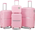 Campfun Luggage 4 Piece Sets, Expandable Carry On Luggage Set Hardshell PP by Campfun