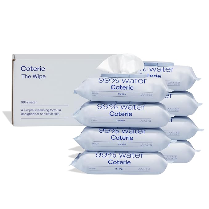 Coterie Baby Wipes for Sensitive Skin, Plant-Based and Plastic-Free Fibers by Coterie
