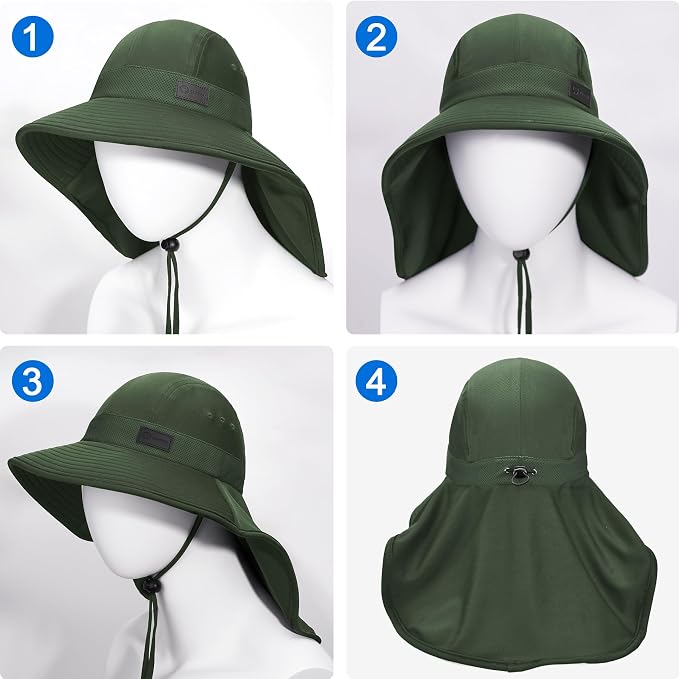 Sukeen Cooling Sun Hat for Men Women UPF50+ Wide Brim Fishing Hat - Image 7