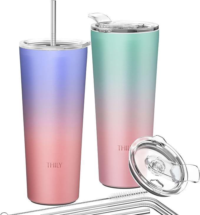 THILY Stainless Steel Vacuum Insulated Tumbler 26 oz Triple-Insulated Travel Mug by THILY