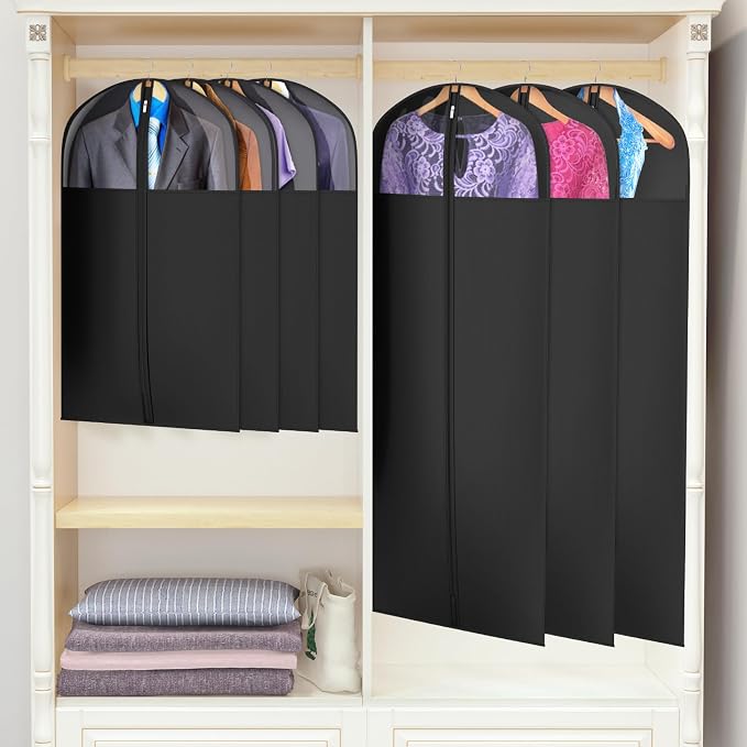 Univivi Long Garment Bags for Hanging Clothes, 3 Pack - Image 6