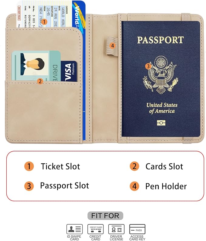 Melsbrinna Premium Leather Passport Holder Covers Case, Waterproof Rfid - Image 3
