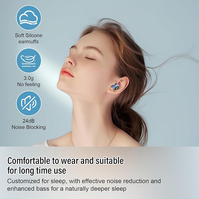 Sleep Earbuds Bluetooth 5.4 in Ear Light-Weight Headphones, Mini Sleep - Image 3