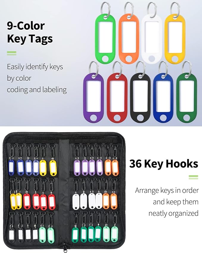 Uniclife Zippered Key Case Organizer Waterproof and Fireproof Key Binder - Image 6