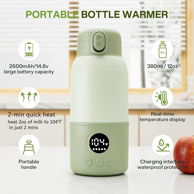 Portable Bottle Warmer for Travel, Formula Container to Go 12.8oz Baby Bottle - Image 3