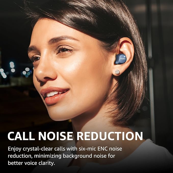 TOZO NC9 Hybrid Active Noise Cancelling Wireless Earbuds, 6 Mics ENC Clear Call - Image 4