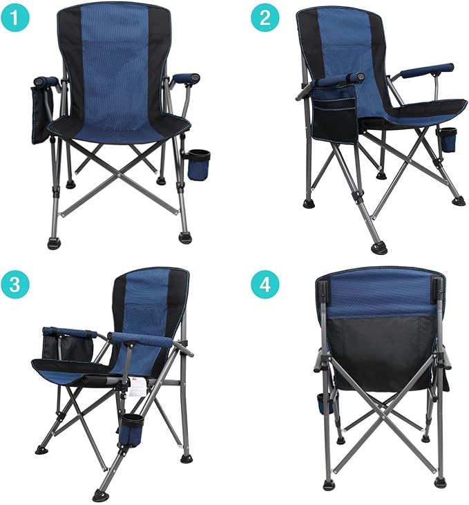Camping Chair for Adults Heavy Duty Outdoor Patio Lawn Chairs Portable Support - Image 6