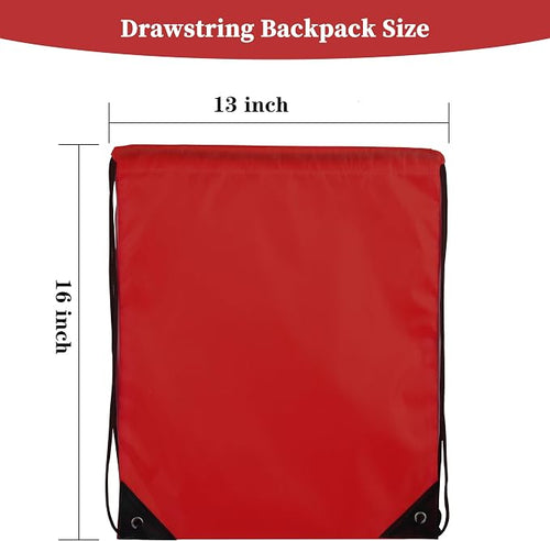 60 Pieces Red Drawstring Backpack Bags Sports Sackpack Bulk Cinch Gym Bag - Image 2