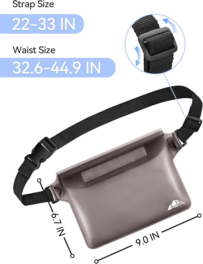 HEETA Waterproof Fanny Pack, Waterproof Pouch Dry Bag 2/3/4 Pack - Image 4