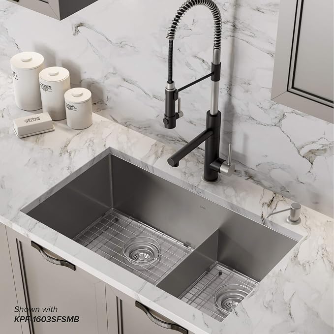 KRAUS Standart PRO™ 32-inch 16 Gauge Undermount 60/40 Double Bowl Stainless - Image 2