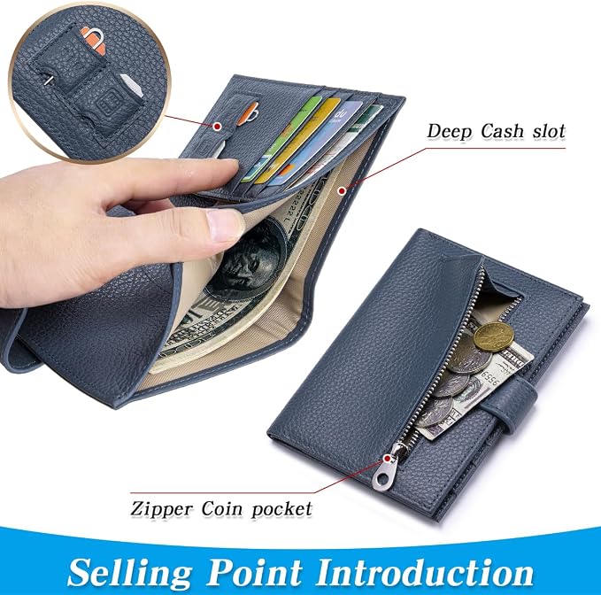 Passport Holder for Travel Women RFID Blocking Genuine Leather Passport Wallet - Image 3