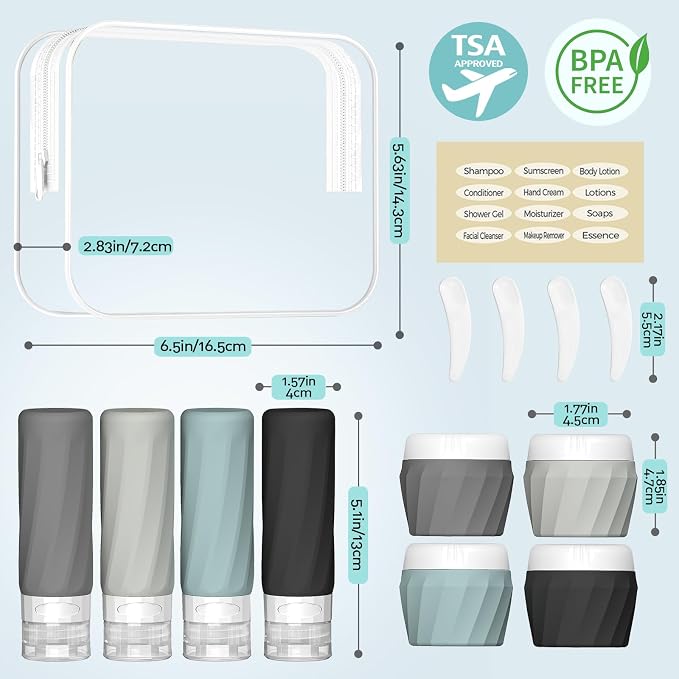 14pack Travel Bottles for Toiletries, TSA Approved Travel Size Toiletries - Image 2