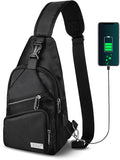 AMJ Crossbody Sling Bag Men Women, Casual Shoulder Backpack, Chest Daypack by AMJ