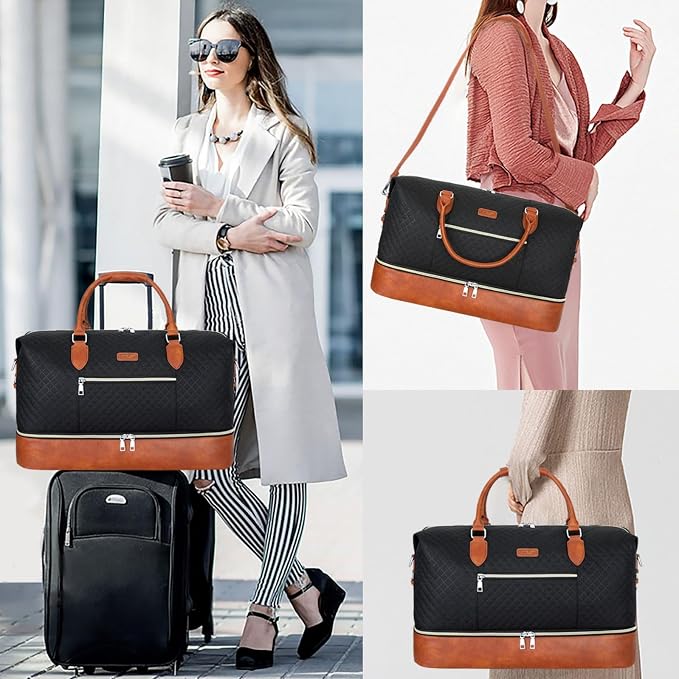 Weekender Bag for Women, Travel Duffel Bag Carry On Overnight Bag - Image 2