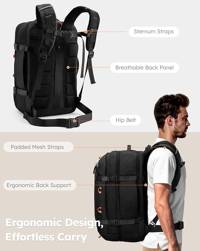 Tolaccea Travel Laptop Backpack, TSA Flight Approved Carry On Travel Duffel - Image 8