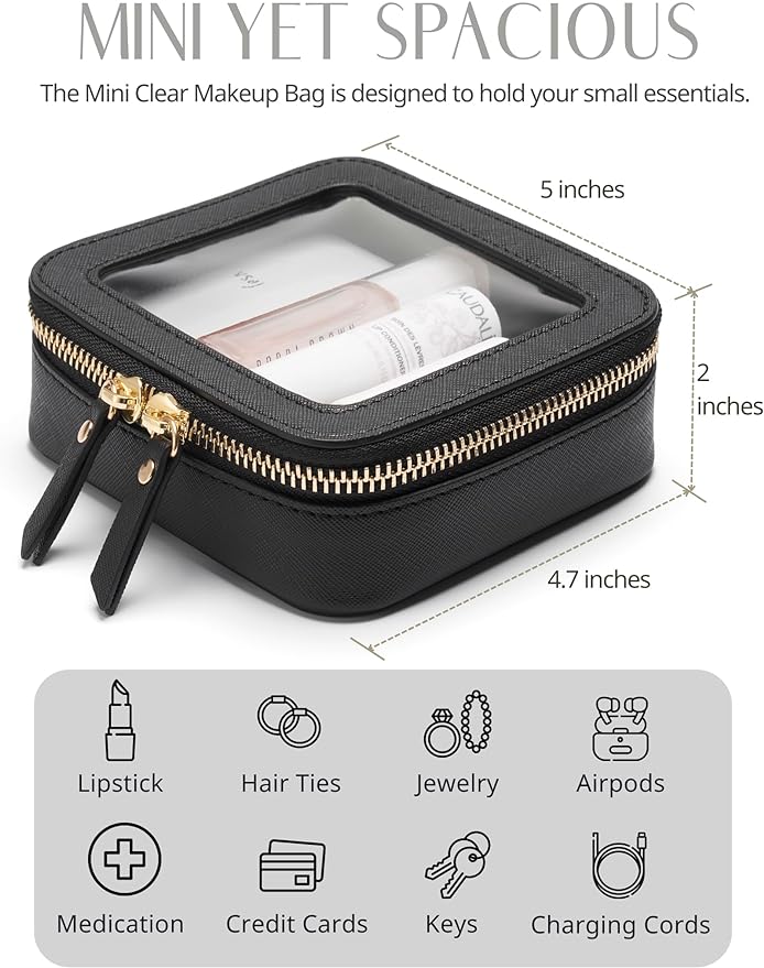 Popvibe Clear Makeup Bag Travel Cosmetic Case Transparent Toiletry Bag - Image 3