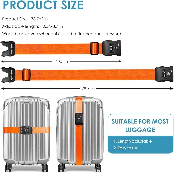 Travel Inspira Luggage Straps for Suitcases - Image 5