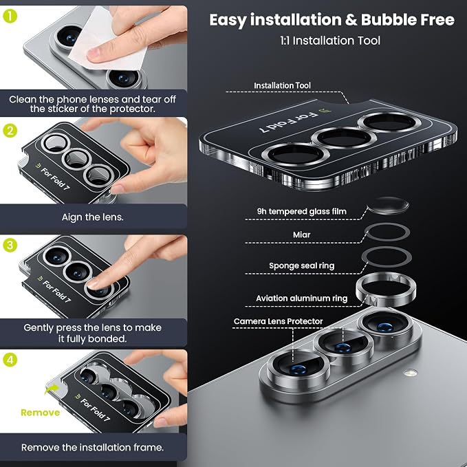 WSKEN for Z Fold 7 Camera Lens Protector Case Cover - Image 5