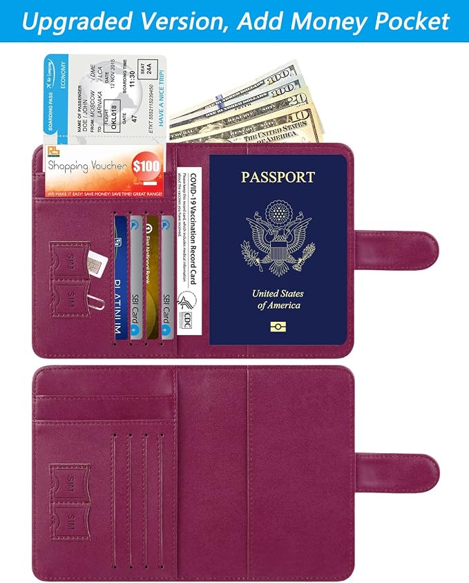 Passport Holder Cover Wallet RFID Blocking Leather Card Case Travel Accessories - Image 2