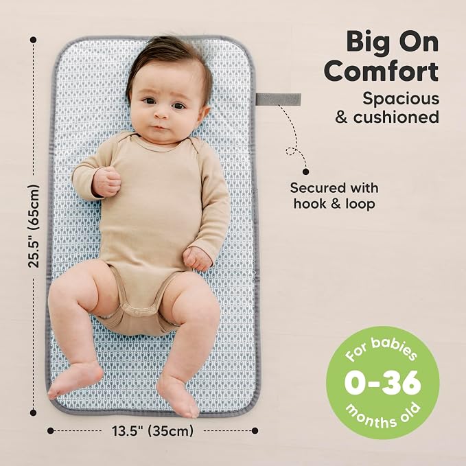 KeaBabies Portable Diaper Changing Pad, Easy Wipe Clean - Image 3