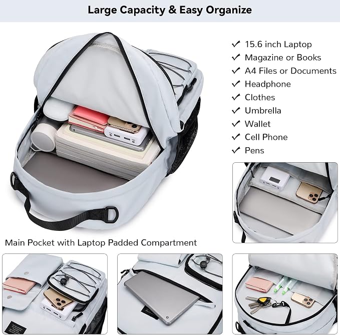 Lohol Fashion Backpack with Anti Theft Pocket, Water Resistant Travel Daypack - Image 4