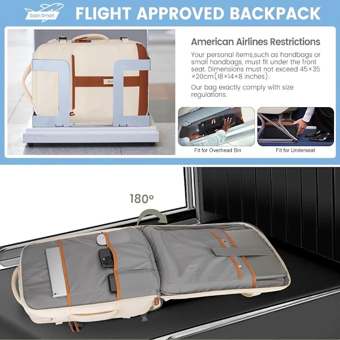 42L Travel Laptop Backpack, Expandable Carry-on Luggage, Anti-Theft Business - Image 2