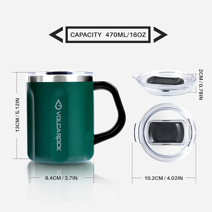 16 Oz Coffee Mug with Handle and Lid, BPA Free Coffee Cup, Keep Cold 6 Hours - Image 8