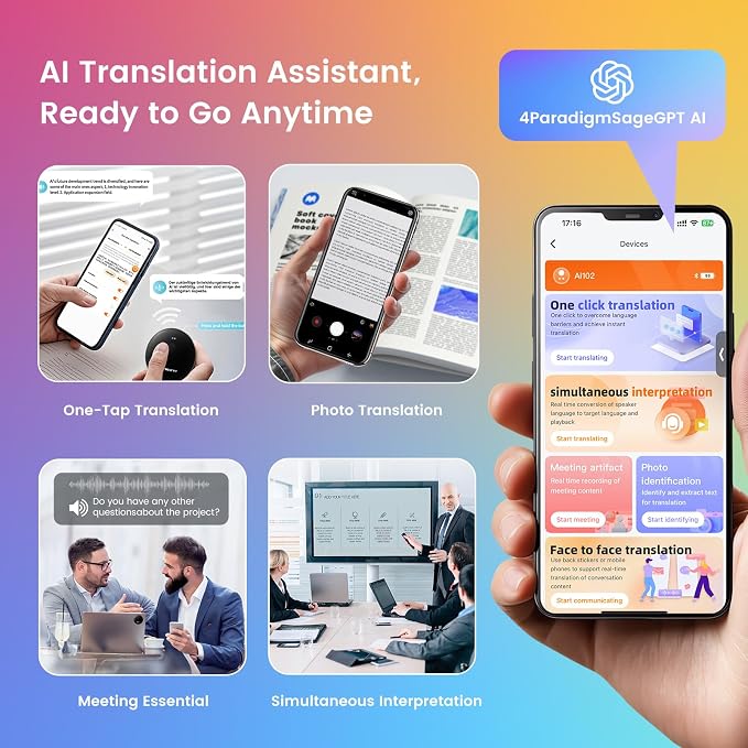 AIKYA AI Language Translator Device, Upgraded AI Translator, 135+ Language - Image 2