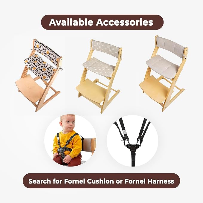 FORNEL Adjustable High Chair in Dark Walnut Finish | The Forever Chair That - Image 9
