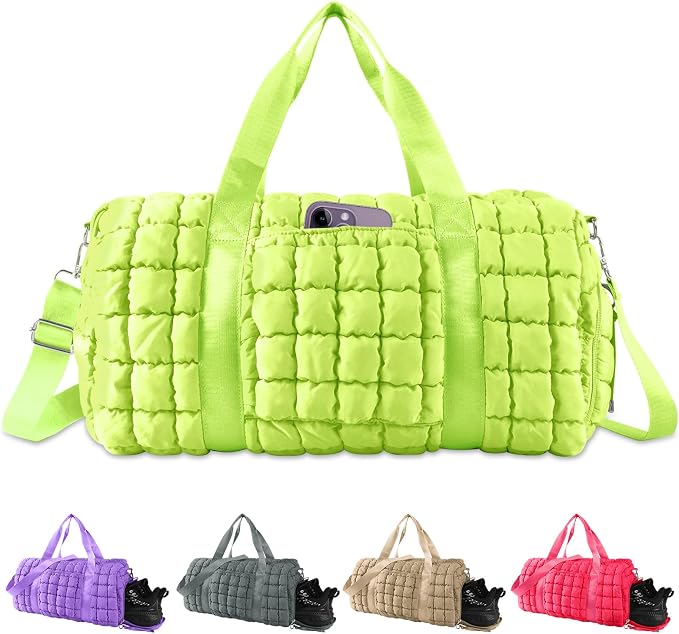 Quilted Travel Duffle Bag Gym Bag by XSUIOY