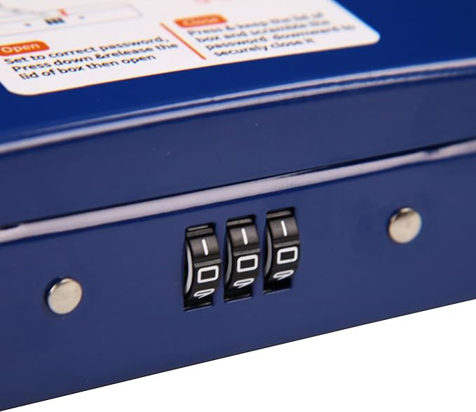SEPOX® Twins Water/Fire-Resistant Portable Security Case Lock Box Steel - Image 6