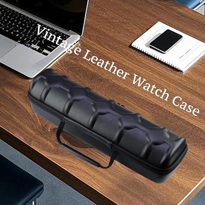 Juntan 5 Slots Hard Watch Travel Case, Portable PU Leather Zipper Storage - Image 7