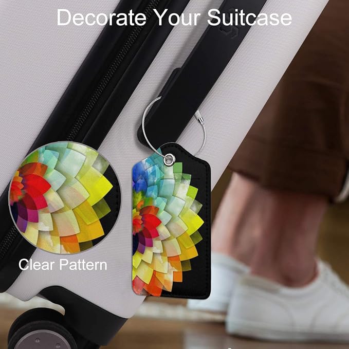 2 Pack Luggage Tag for Suitcase, Cute Unique Leather Suitcase Tags Identifiers - Image 5