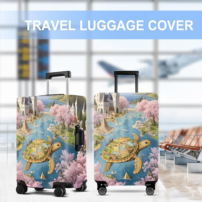 Turtle Luggage Cover Washable Suitcase Protector Anti-Scratch, Stretchable Fit - Image 5