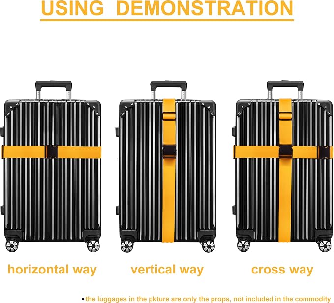 Luggage Straps for Suitcases TSA Approved Travel Belt 8 Pack by Chelmon - Image 5
