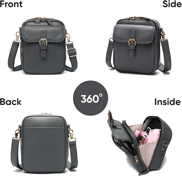 1060 Leather Crossbody Bags for Women Anti-Theft Vegan Purse - Image 5