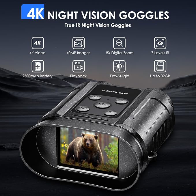 Night Vision Goggles, Compact Night Vision Binoculars, 32GB Card Included - Image 2