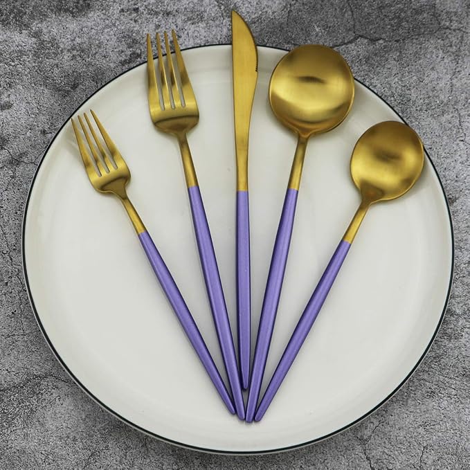 Gugrida 20-Piece 18/10 Stainless Steel Flatware Silverware, Luxury Dinnerware - Image 6