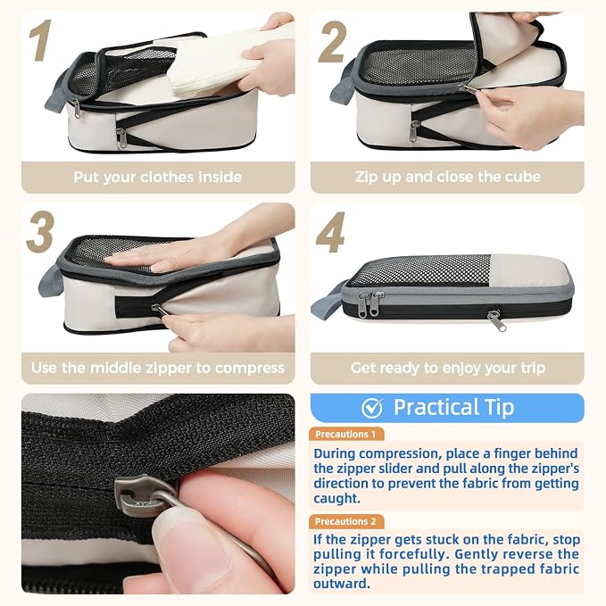 BAGAIL 4 Set/6 Set/8 Set Compression Packing Cubes Travel Accessories - Image 4